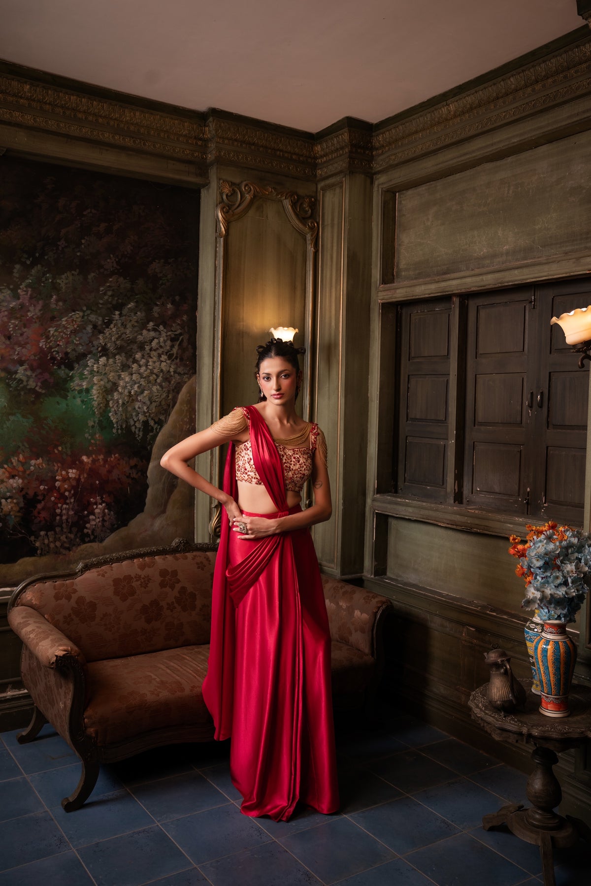 Scarlet Butterfly Drape - Divya Upadhya