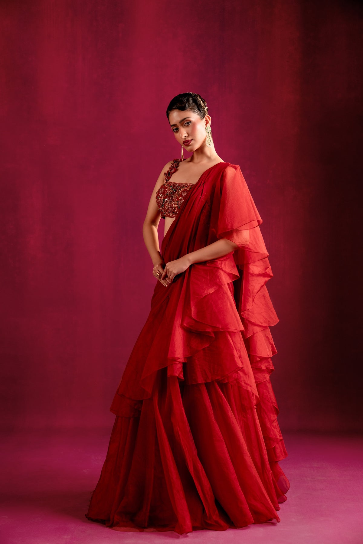 Scarlet Empress Saree - Divya Upadhya