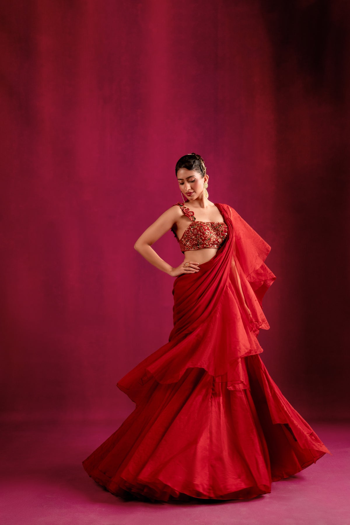 Scarlet Empress Saree - Divya Upadhya