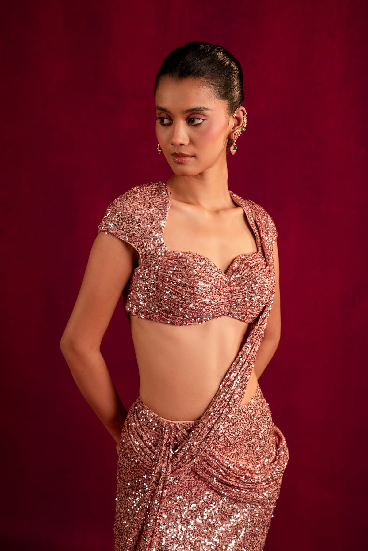 Blush Starlit Saree - Divya Upadhya