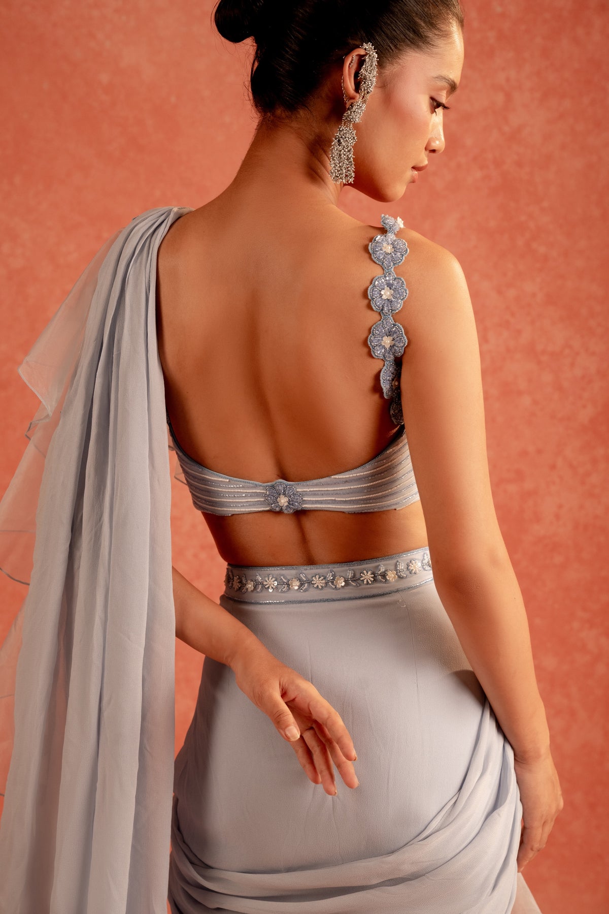 Icy Daisy Saree - Divya Upadhya