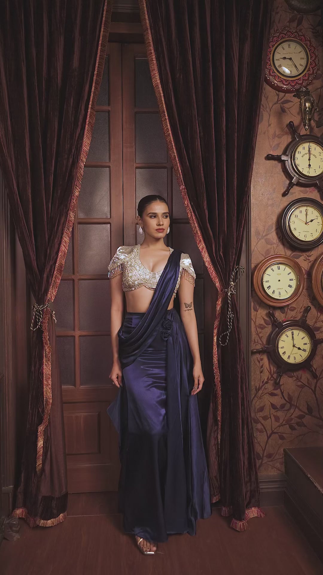 Sapphire Moonlit Saree