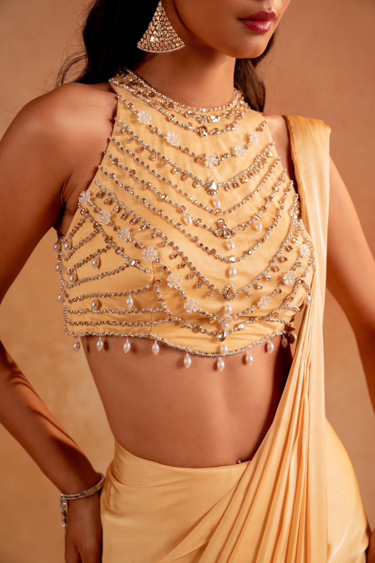 Butter Crystal Drape - Divya Upadhya