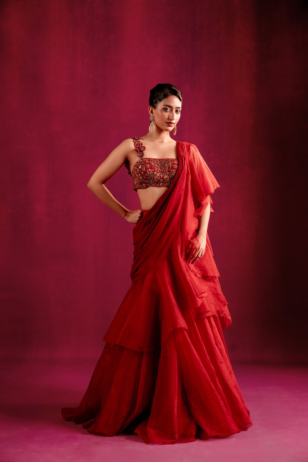 Scarlet Empress Saree - Divya Upadhya