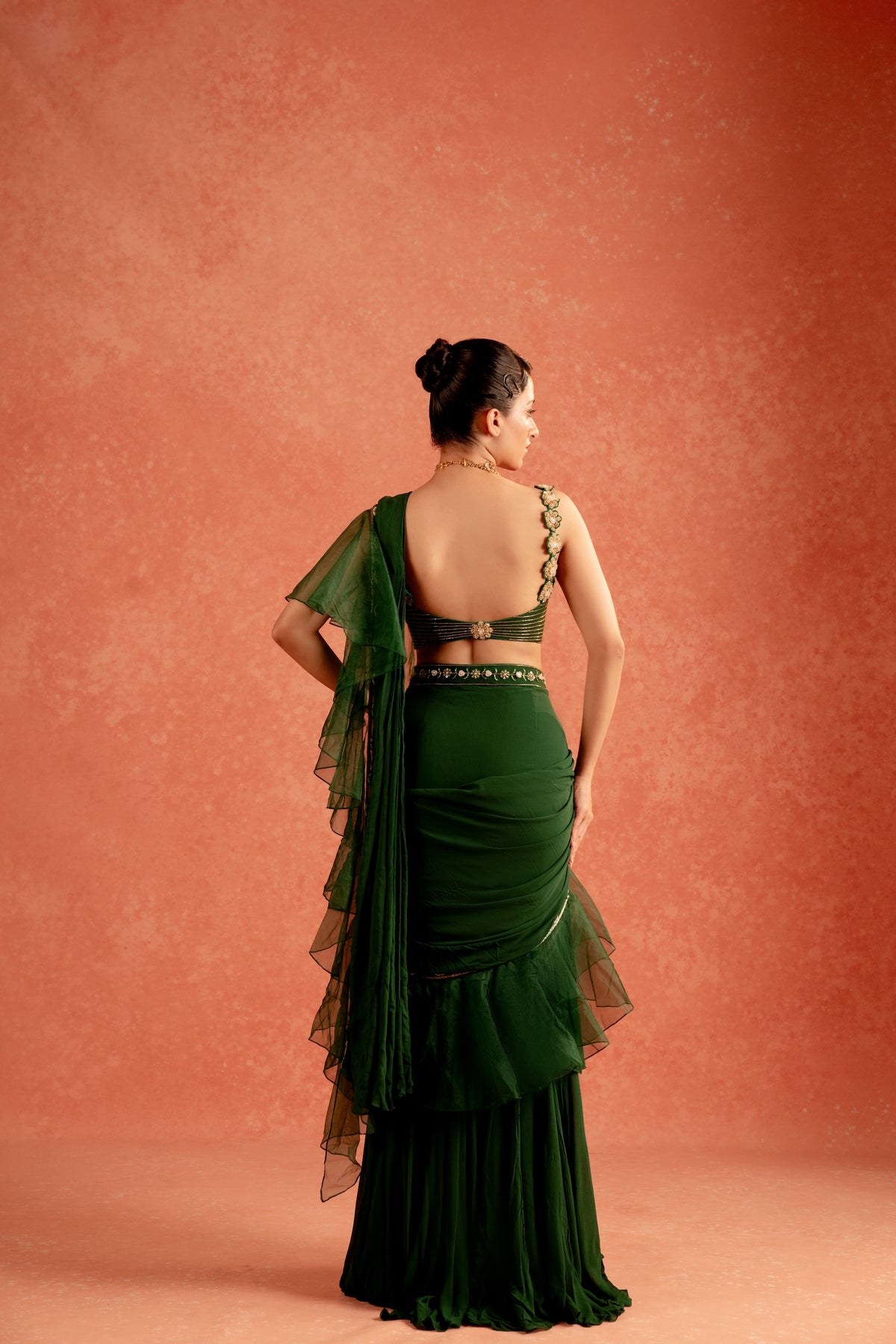 Emerald Jasmine Saree - Divya Upadhya
