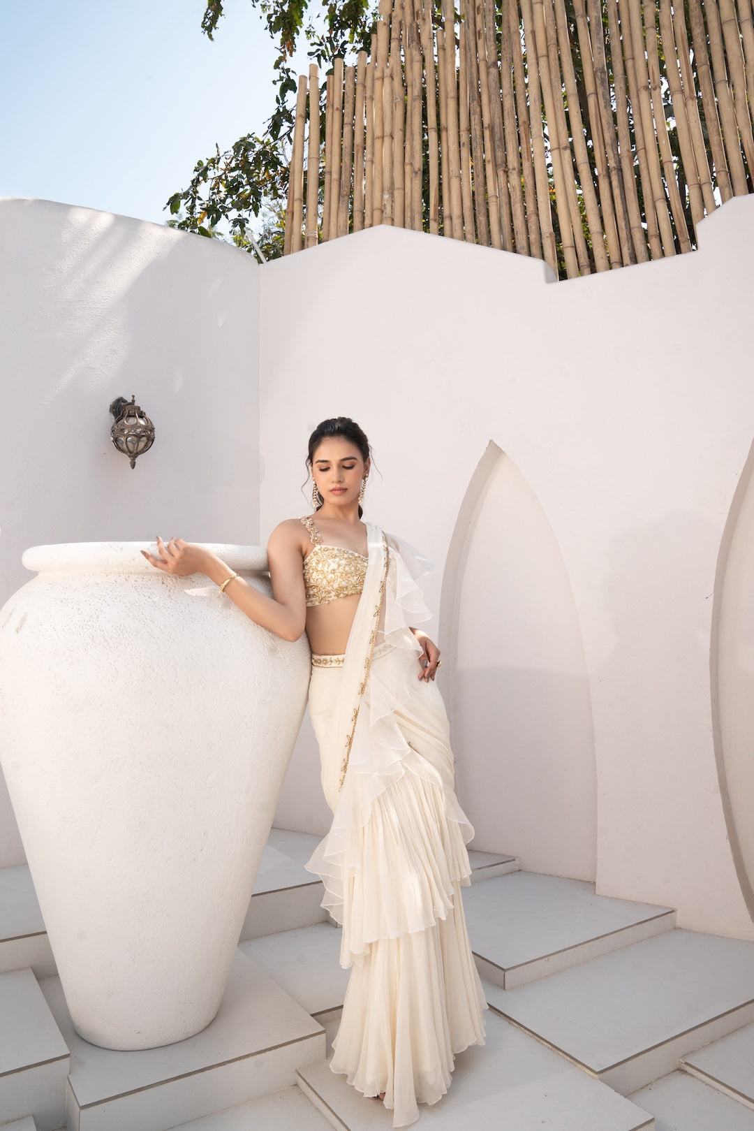 Sunlit Jasmine Saree